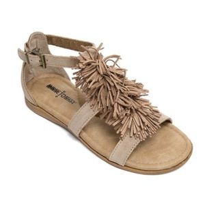 Minnetonka Leather Pom Pom Sandals